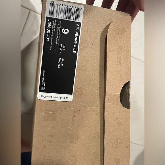 2012 NIKE AIR MAX PENNY II 2 LE SOAR ROYAL BLUE CYBER NEON GREEN SPRITES SZ 9 - Picture 7 of 7